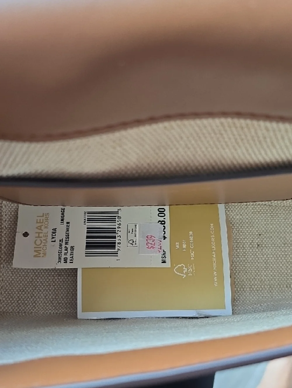 Michael Kors Tan Saddle-Style Crossbody Bag - Picture 2 of 6